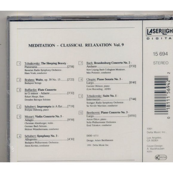 MEDITATION CLASSICAL RELAXATION CD - Brahms, Tchai - Picture 2 of 2